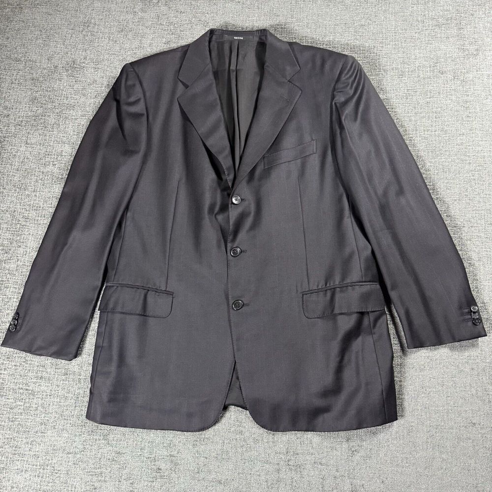 Ermenegildo Zegna Trofeo 54R (44R) Blazer Sport Coat Jacket Wool 3 Button Black